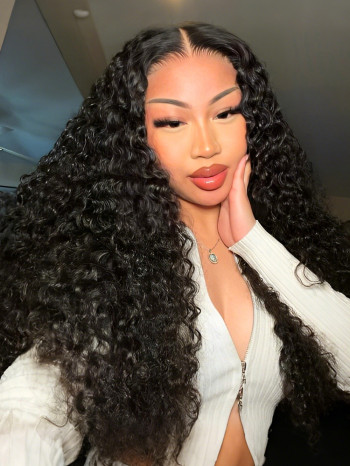 Alipearl Deep Wave Wig 100% Human Hair Swiss Lace Curly Hair HD Lace Front Wig