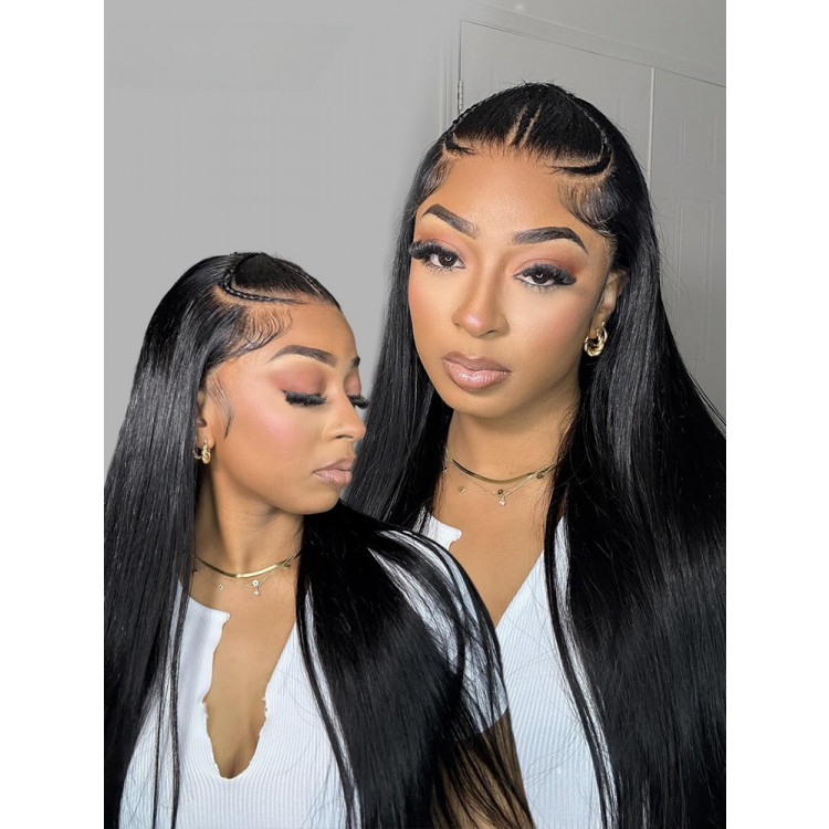 3 Braids Style Pre Braided Wig Glueless Straight 13x4 Lace Wig Human Hair