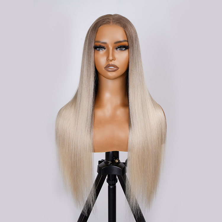 24 Inch 5*5 Closure Wig Hairstylist Customized Blonde Ombre Glueless Wig