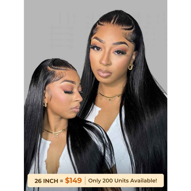3 Braids Style Pre Braided Wig Glueless Straight 13x4 Lace Wig Human Hair