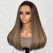 Ombre Dark Brown With Highlights Lace Front Wig