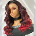 Ruby Red Highlights On Black Hair