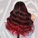 Body Wave Lace Wigs With Scarlet Red Ends