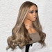 Ash Brown With Blonde Highlights Body Wave Lace Wig