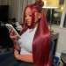 Burgundy Straight Lace Front Wig