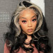 Black Wig With Blonde Highlight