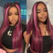 pink hair highlights on black hair
