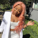 pink color lace frontal with bundles