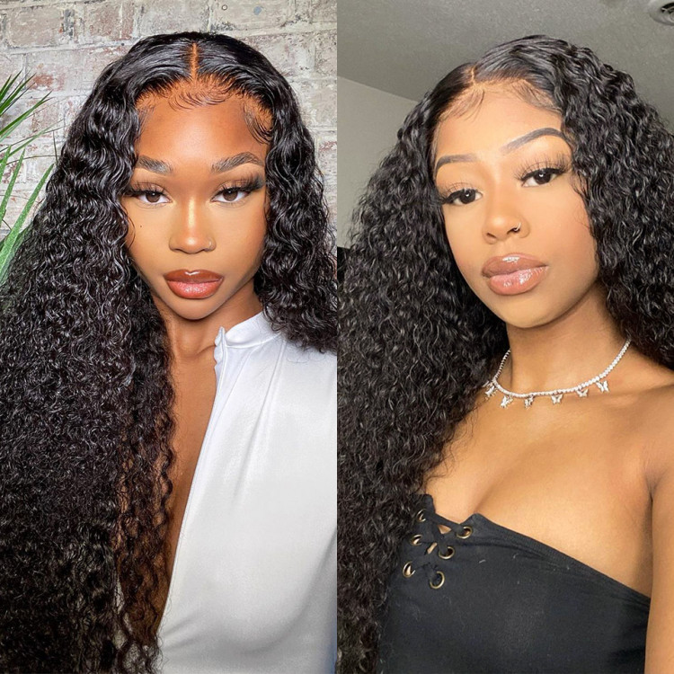 Ship In 24 Hours Glueless Ready To Go Deep Wave Transparent HD Lace Front Wigs