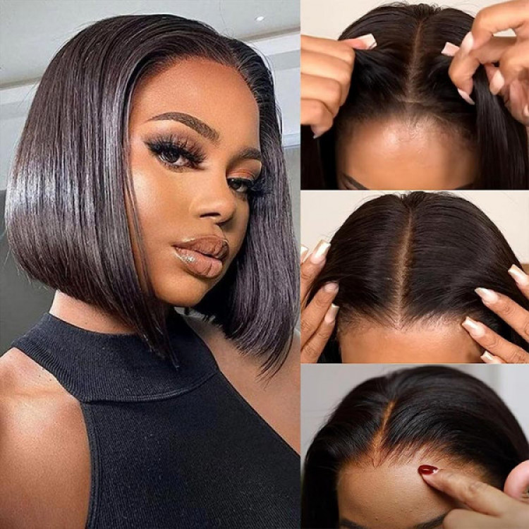 12A Grade Raw Hair Top Grade Alipearl Bob Wig Straight Real Invisible HD Lace Pre Bleached Never See Knots
