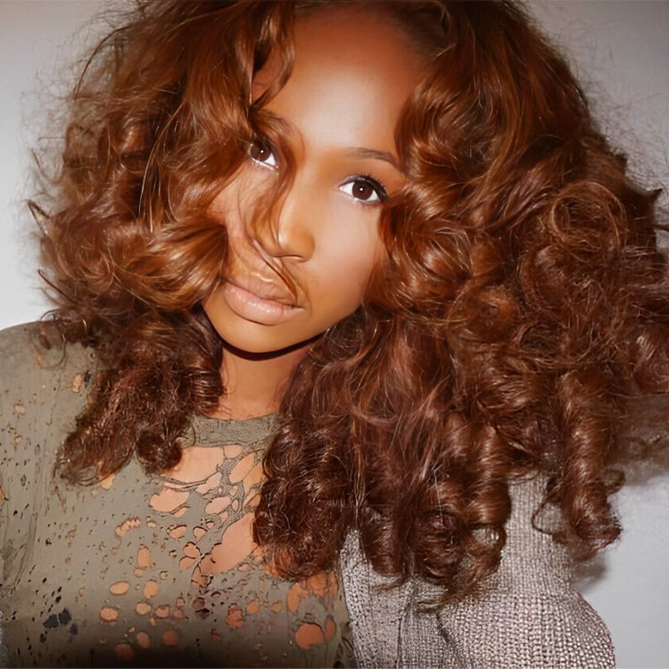 Glueless 35 Ginger Orange Bouncy Curl 13 4 Frontal Wig Short Hair Trends Alipearl Hair