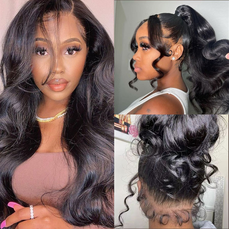 Ali Pearl Body Wave 360 Lace Frontal Wig Natural Color Pre-plucked with  Baby Hair -Alipearl Hair