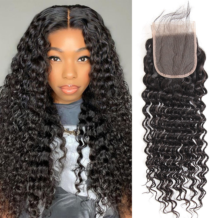 Ali Pearl Deep Wave Brazilian Virgin Hair 4x4 Lace Closure -Alipearl Hair