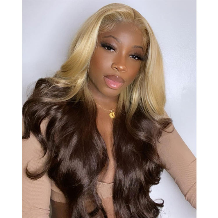Alipearl Blonde And Brown Wig Body Wave Colored Human Hair Wigs