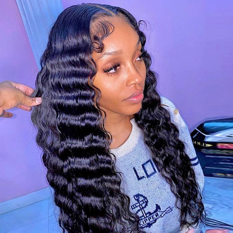 Deep wave wig, human hair wig, lace frontal wig, HD lace wig, affordable wig, wig store
