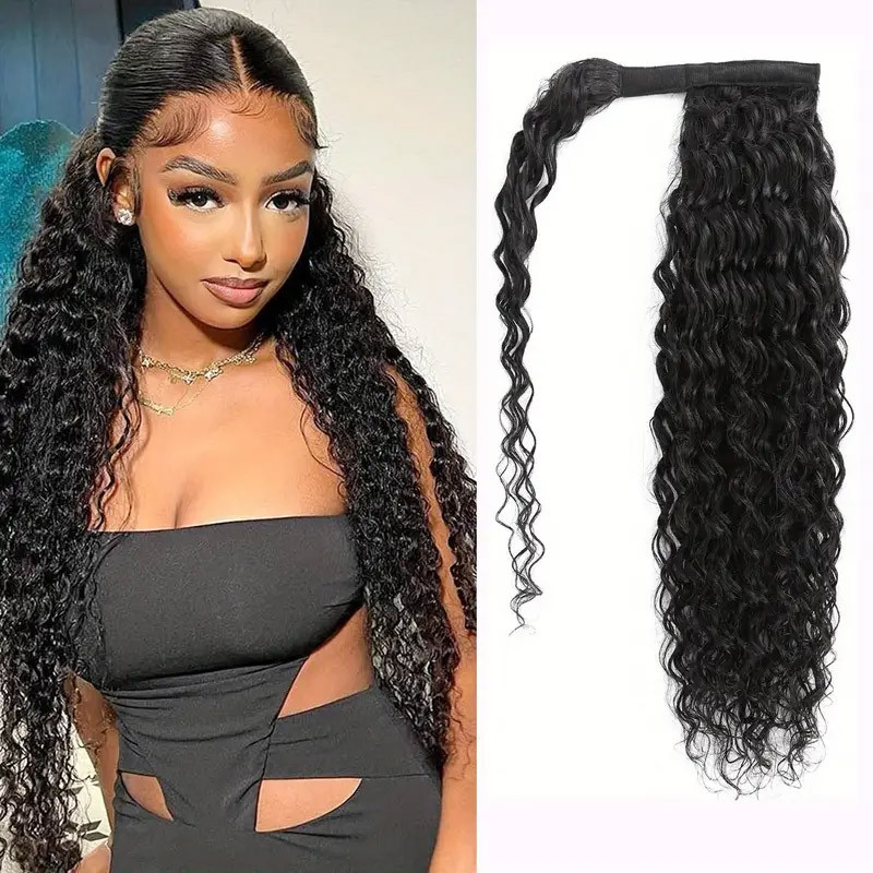Ponytail with deep wave outlet hair