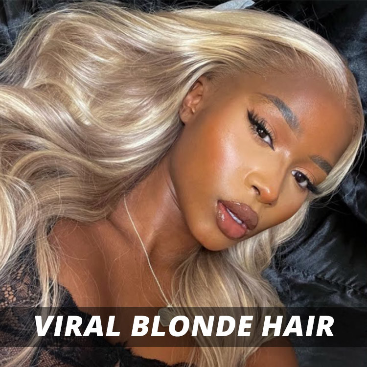Alipearl Blonde Highlight Straight Human Hair Wigs Blonde Hair 