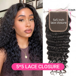 Deep Wave 5x5 Closure Deep Wave Human Hair 5x5 Lace Closure