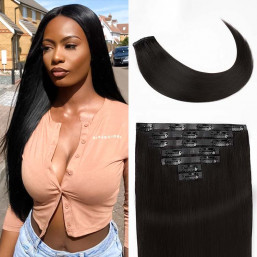 Clip In Human Hair Extensions Dark Color Best Clip In Extensions Alipearl Hair