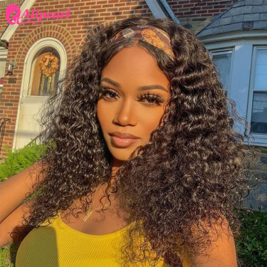 Kiplyki Wholesale Head Band Wig Curly Human Hair Wig None Lace