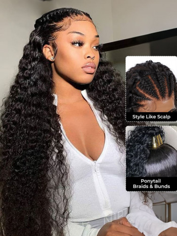 Human Hair Full Lace Wigs 180% Density Deep Wave Wigs For  display picture 3