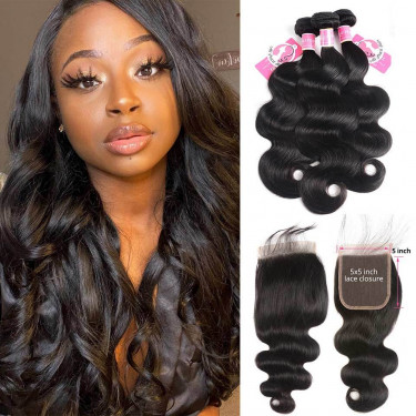 Human hair bundles w closure online