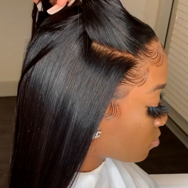 Human hair wigs with frontals top