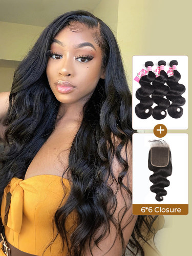 Human Hair Cheap Bundles With 6x6 Closure -Alipearl Hair