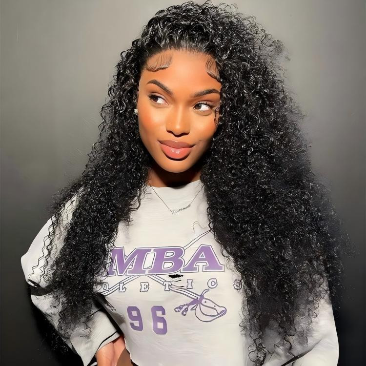 Full Density Curly Human Hair 13 4 Lace Front Wig Closure Glueless Wig For Beginners