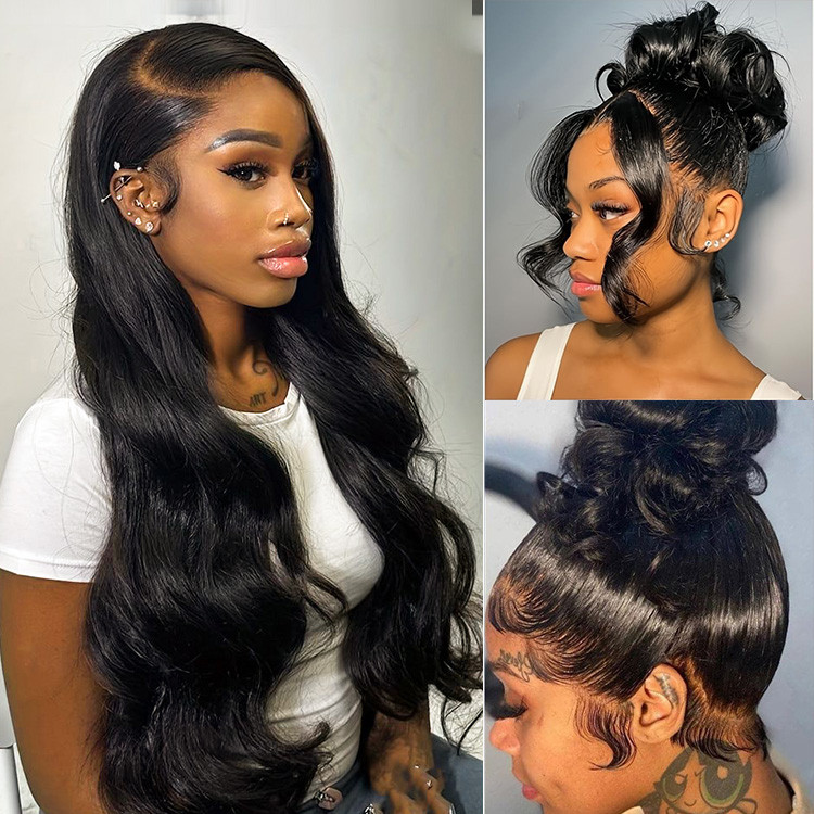 Body Wave 360 Lace Frontal Wig Natural Color Pre plucked with Baby Hair