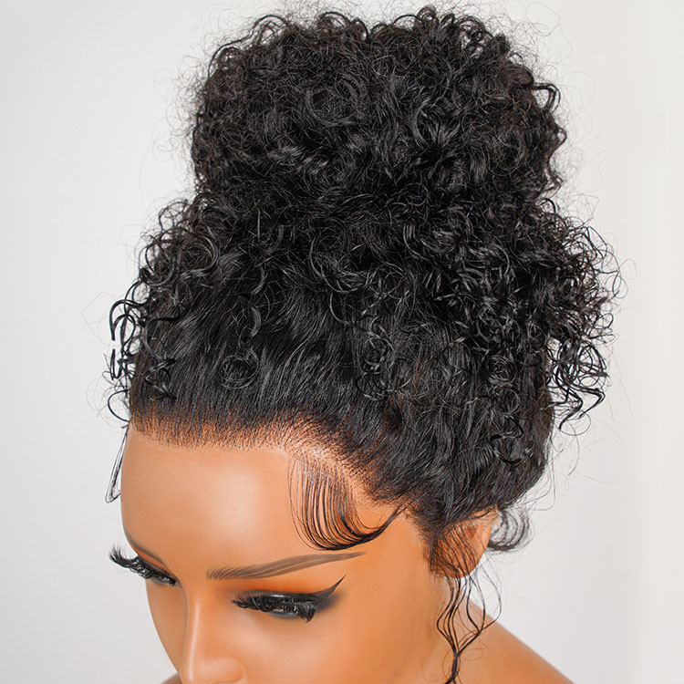 250 Density Curly Messy Bun Invisi Drawing 360 Lace Wig Ready To Go Alipearl Hair