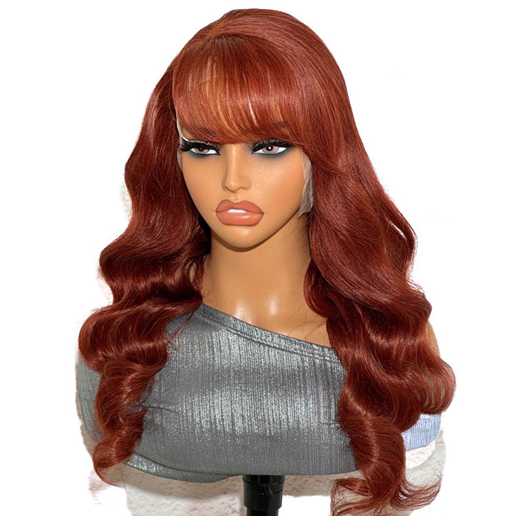 Red hair outlet wigs with bangs