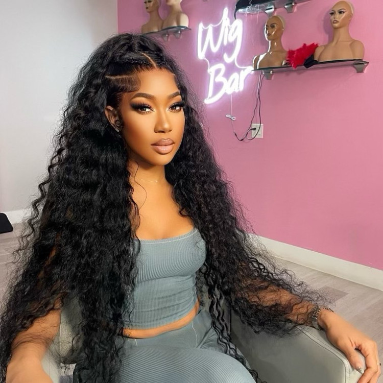 Long hair in wig shop