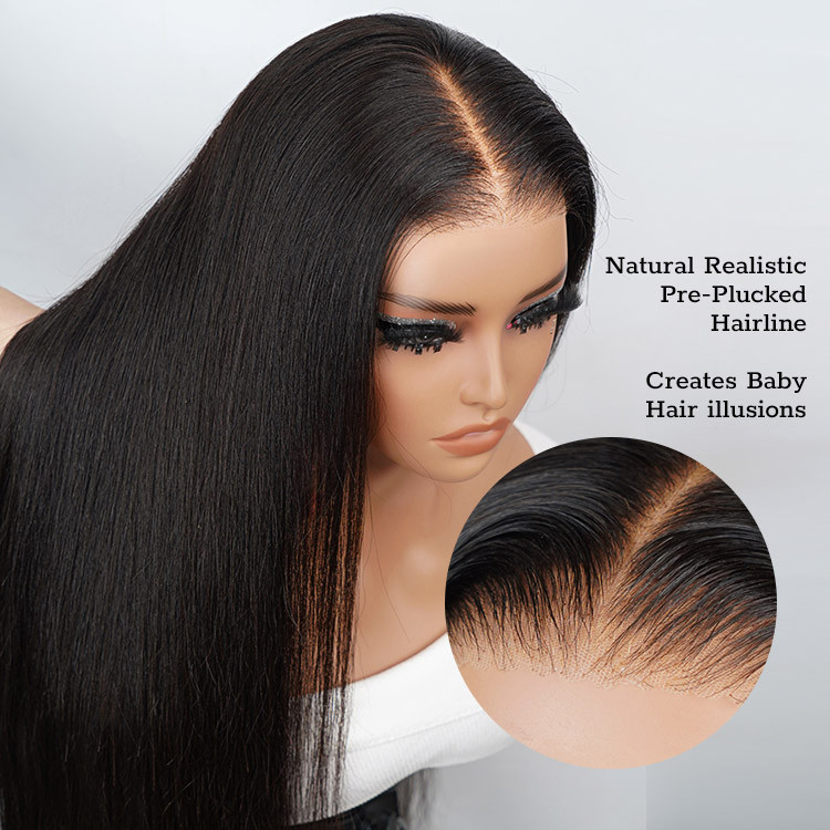 Pre Cut Lace Wigs Silky Straight Hair Wear And Go Wigs Pre Plucked