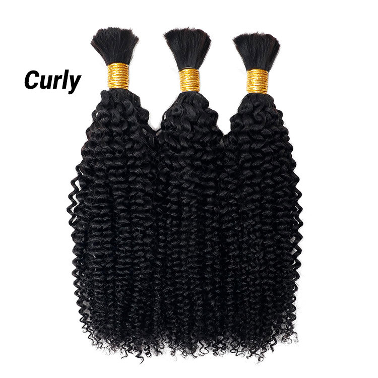 Deep Curly Bulk Human Hair For Braiding No Weft Wavy Human Hair Bulk  -Alipearl Hair