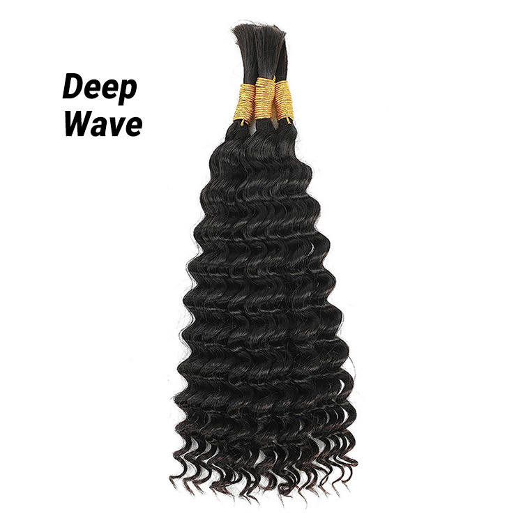 Deep Curly Bulk Human Hair For Braiding No Weft Wavy Human Hair Bulk  -Alipearl Hair