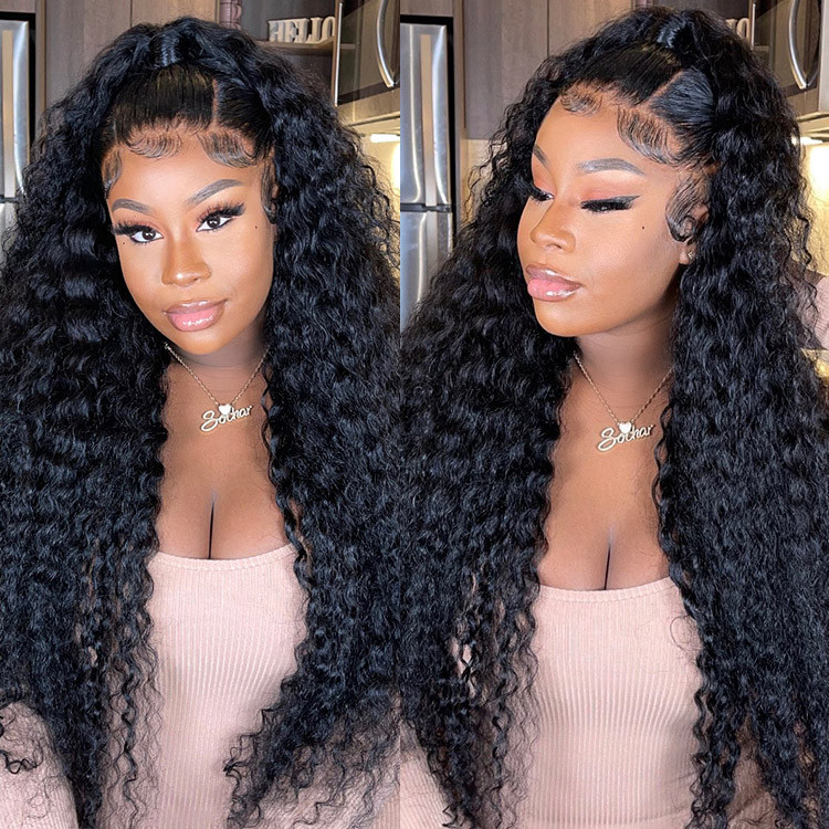 Long hair in wig shop