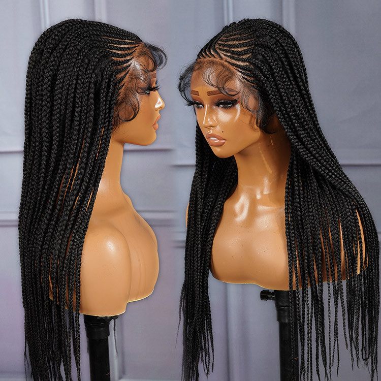 Stylish Cornrow Braids Wig - Synthetic Lace Front Wig for