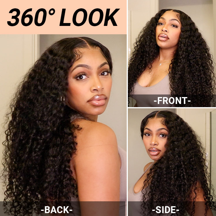 Realistic Curly Edges Hairline Fitted Glueless 6'' Curly HD Lace Frontal Wig