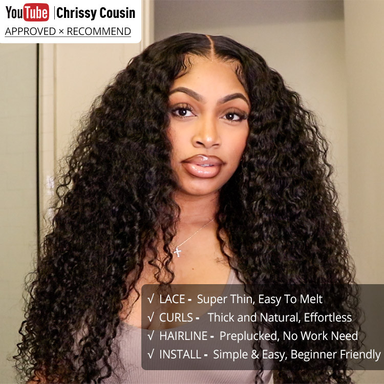 Deep Wave Wig Curly Human Hair Lace Front Wig -Alipearl Hair