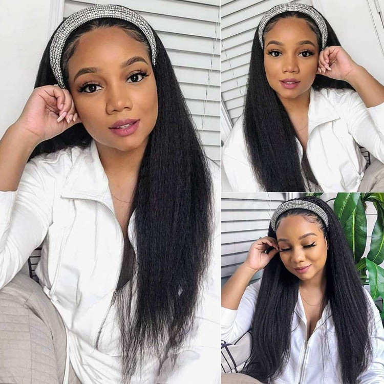 Half wig cheap yaki hair