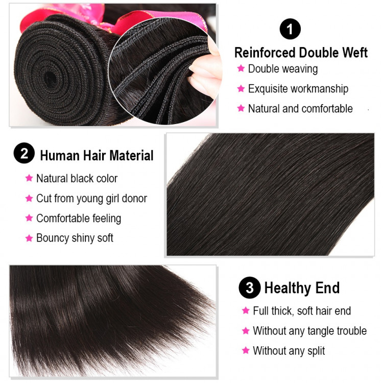 2 human hair bundles straight shop