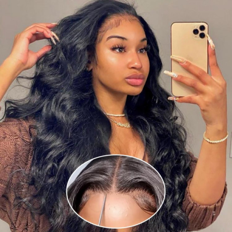 Glueless 2x6 HD Lace Closure Wigs Straight Deep Parting Human Hair HD  Transparent Lace Front Closure Wear Go Wigs For Women - AliExpress