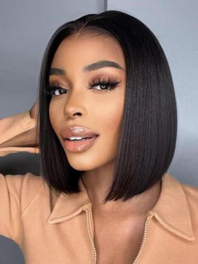 Ready To Go Straight 5x7 Lace Front Bob Wig 10 Inch