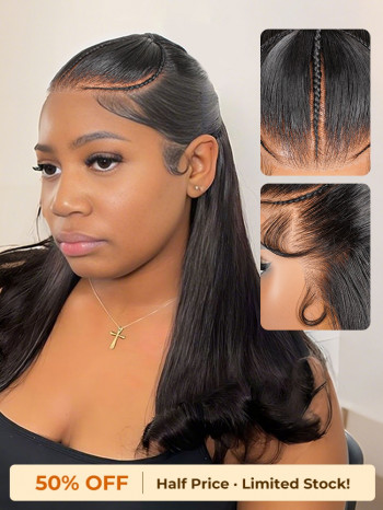 Pre Braided Short Bob Pre Cut Ready To Go Glueless 13x4 Lace Frontal Wig