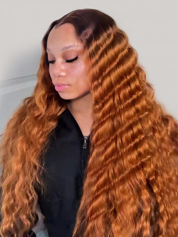 Crimp Wavy Honeyed Bliss Drawstring 13x6 Lace Front Wig M Hairline