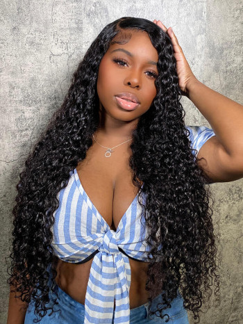 Deep Wave Wig 5x5 Lace Closure Wig 13x4 Real Human Hair Glueless Wigs