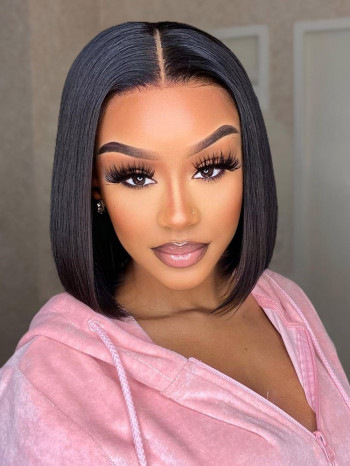 Glueless Bob Wig - Ready Go Bob Wigs Short Straight Easy & Go Pre Cut Lace Closure Wigs