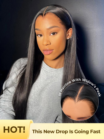 Ready To Go M Hairline Straight 6x8 Lace Front Wig With Drawstring