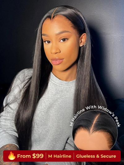 Ready To Go M Hairline Straight 6x8 Lace Front Wig With Drawstring